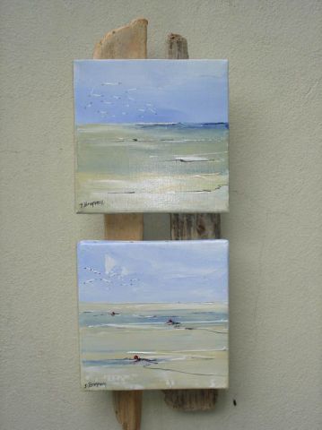 L'artiste daniel Bruneaux daniel - seul sur la plage