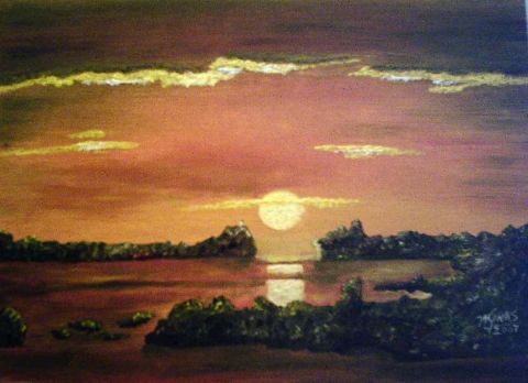 coucher de soleil - Peinture - GM