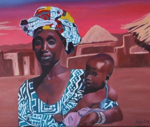 bonheur d'afrique - Peinture - fafa