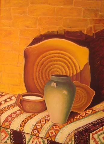  Ustensiles traditionnels - Peinture - Leila Ameddah 