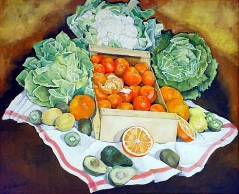 Fruits et Legumes 1 - Peinture - Nathalie Dubreucq Fruits et Legumes 1 - Peinture - Nathalie Dubreucq