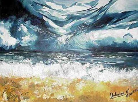 La Mer en Furie - Peinture - Nathalie Dubreucq La Mer en Furie - Peinture - Nathalie Dubreucq