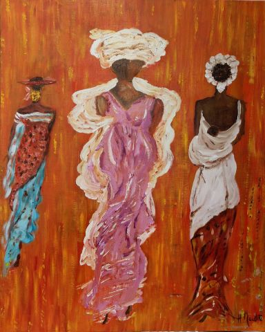 Trio africain - Peinture - H MAUDET