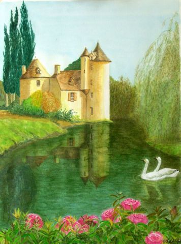Le chateau - Peinture - FB DELAFAITE