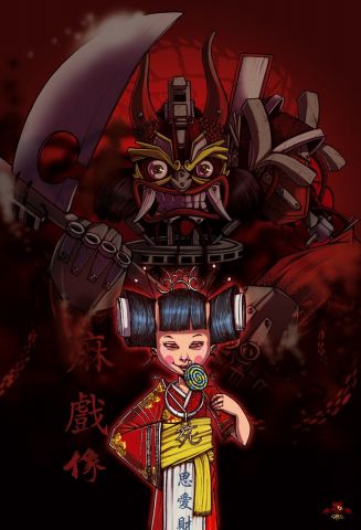 Kabuky demon - Illustration - supacat Kabuky demon - Illustration - supacat