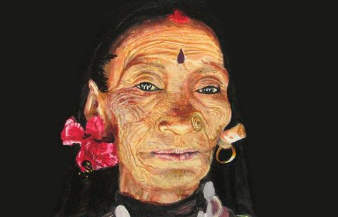 L'artiste Djoz - vieille nepalaise