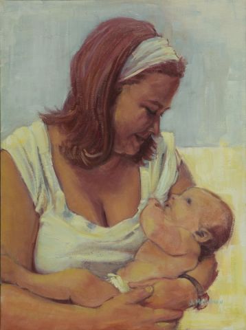 La mère et l'enfant - Peinture - Johanne Molaison La mère et l'enfant - Peinture - Johanne Molaison