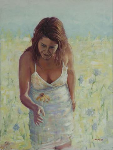 Anna a la fleur - Peinture - Johanne Molaison Anna a la fleur - Peinture - Johanne Molaison