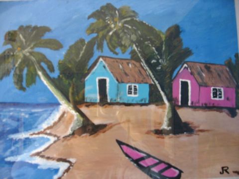 Republique Dominicaine - Peinture - JANINE ROQUESSALANE