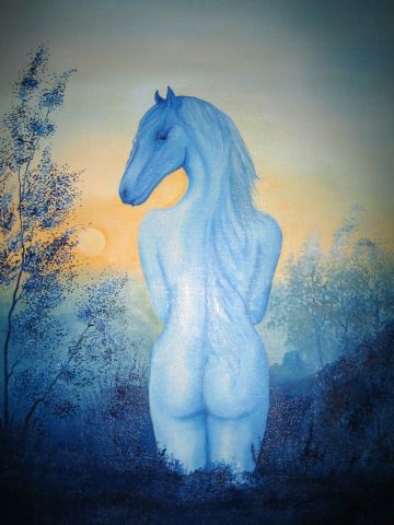 femme cheval - Peinture - linas