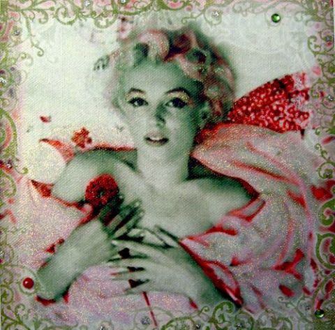 L'artiste alfeo - Portrait baroque rouge Marilyn MONROE