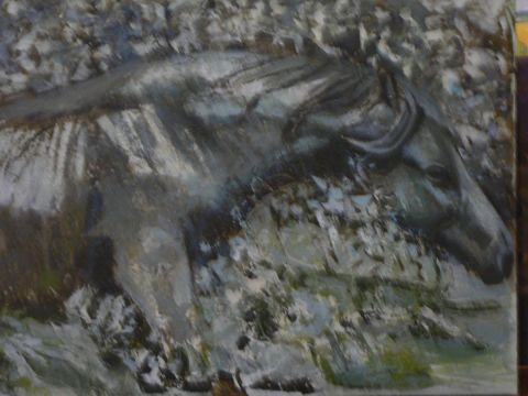 L'artiste billard - cheval sortant de la mer