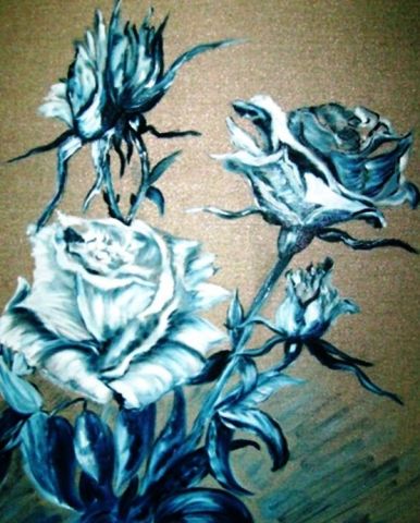 rose bleu - Peinture - damedulac