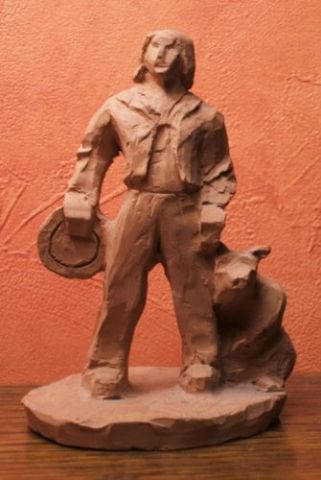 Santon montreur d'ours - Sculpture - pasdepseudo