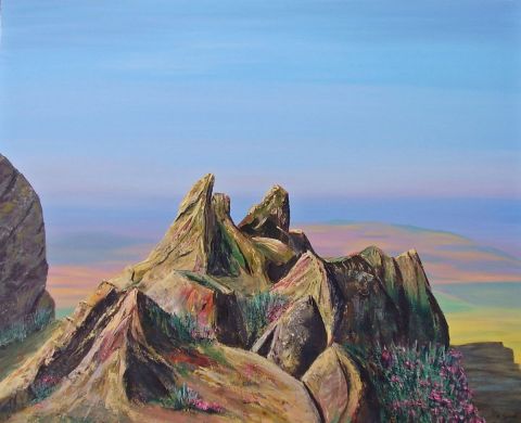Le Roc des Monts d'Arree - Peinture - GUEVEL Sylvie