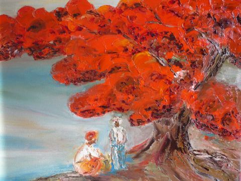 L'arbre rouge - Peinture - Olivia