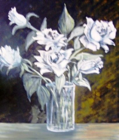 rose blanche  - Peinture - damedulac