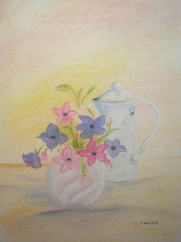 Tea time - Peinture - Catherine FALIZE