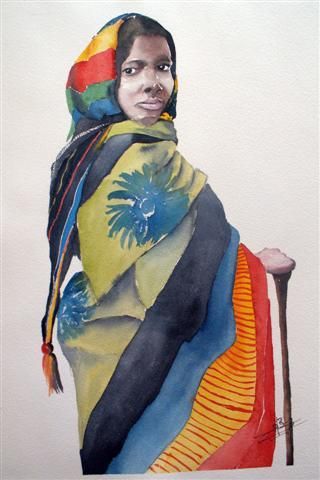 Mauritanienne - Peinture - Gilles BRUNERIE