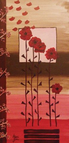 L'artiste Jaclinn Roos - Floral framboise