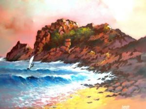 Peinture de LAMARE: la pointe du chateau a Perros Guirrec