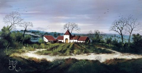 paysage de flandres - Peinture - LAMARE