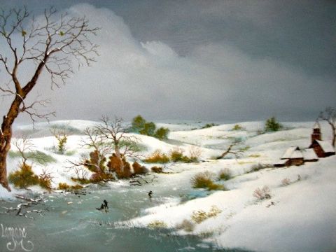 Solitude d'hiver - Peinture - LAMARE