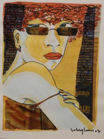 Ray Ban jaune - Peinture - Valery Lanou Ray Ban jaune - Peinture - Valery Lanou