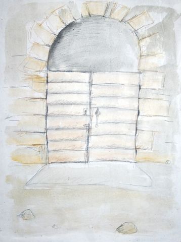 La Porte oubliee - Peinture - Alain Diouron alias ADE