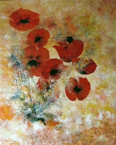 BIG FLOWERS - Peinture - MICHEL LAROCHE