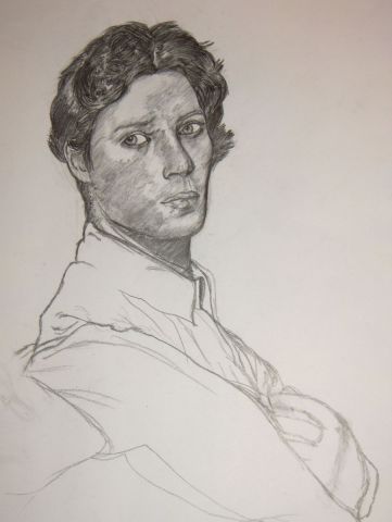Portrait d'apres Ingres - Dessin - Diademe