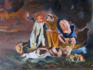 Peinture de jean paul gahinet : barque de dante
