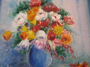Peinture de robin: bouquets 