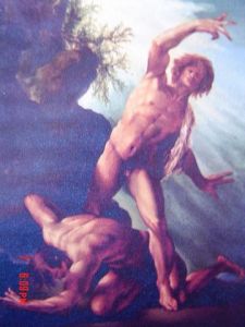 Peinture de Luigi Latini De Marchi - Maitre Venitien : CAIN AND ABEL