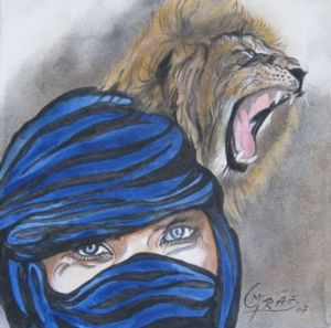 Peinture de atelier graef: touareg lion