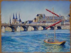 Peinture de Philippe Guillemard: Pont Gabriel Blois