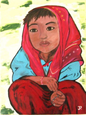 Enfant Thailandais - Peinture - JANINE ROQUESSALANE Enfant Thailandais - Peinture - JANINE ROQUESSALANE