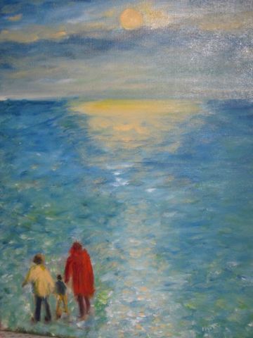 L'artiste robin - couple sur la plage