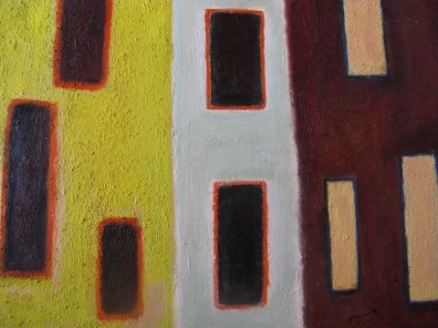 abstrait bandes marron - Peinture - robin