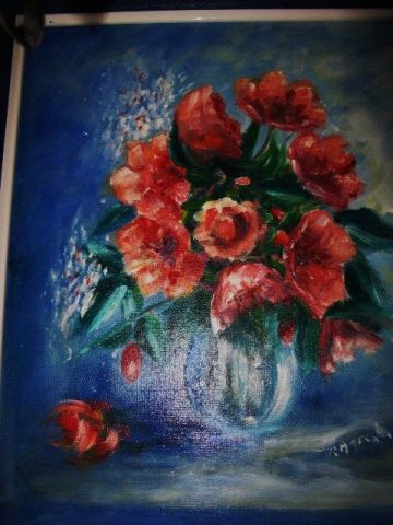 L'artiste robin - fleurs dans un vase