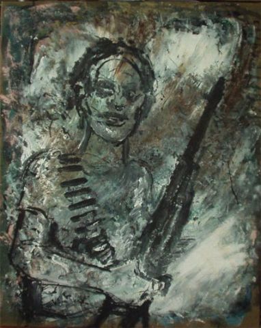 enfant soldat - Peinture - philippe guesdon