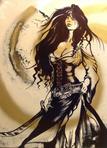 femme samourail - Peinture - creatnath