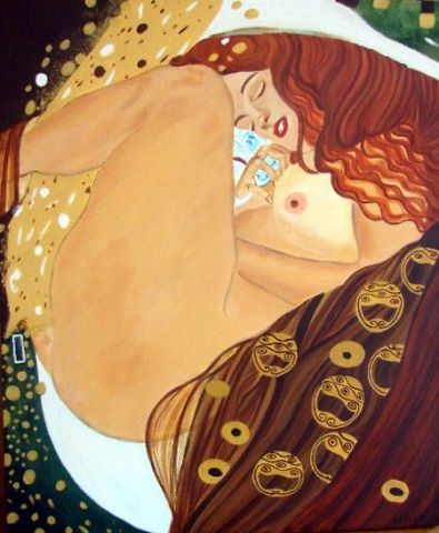 Danae d'apres G Klimt - Peinture - Adelina