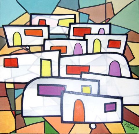 Vitrail caravanes - Peinture - gabi jimenez Vitrail caravanes - Peinture - gabi jimenez