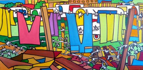 Les gitans en Val d'Oise - Peinture - gabi jimenez Les gitans en Val d'Oise - Peinture - gabi jimenez