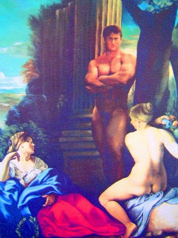 HERCULES AT THE CROSSROADS - Peinture - Luigi Latini De Marchi - Maitre Venitien HERCULES AT THE CROSSROADS - Peinture - Luigi Latini De Marchi - Maitre Venitien