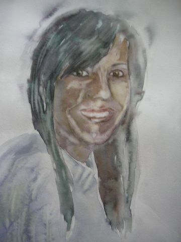 portrait de C - Peinture - Foriat Isabelle