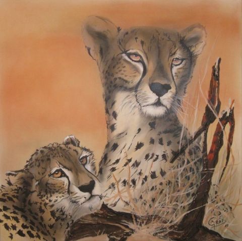 couple de guepards - Peinture - atelier graef