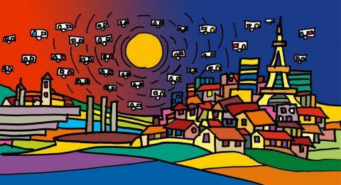 Les fils de la lune - Peinture - gabi jimenez Les fils de la lune - Peinture - gabi jimenez