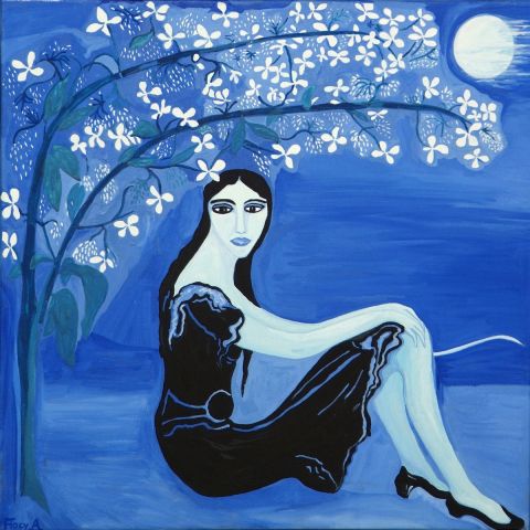 L'artiste Flocy Abguillerm - Jardin bleu